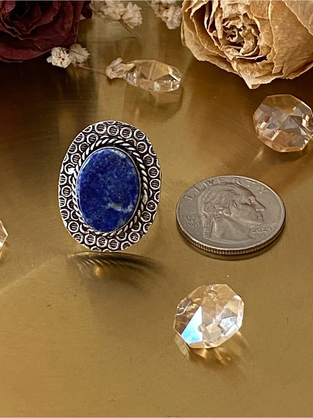 Lapis Lazuli Hand Crafted Ring Size 8.5